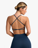 BO&TEE SUPER SCULPT SEAMLESS BACKLESS SPORTS BRA BLUE